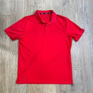 Nike Mens Large Red Golf Tour Performance Polo Dri-Fit Short Sleeve Polo